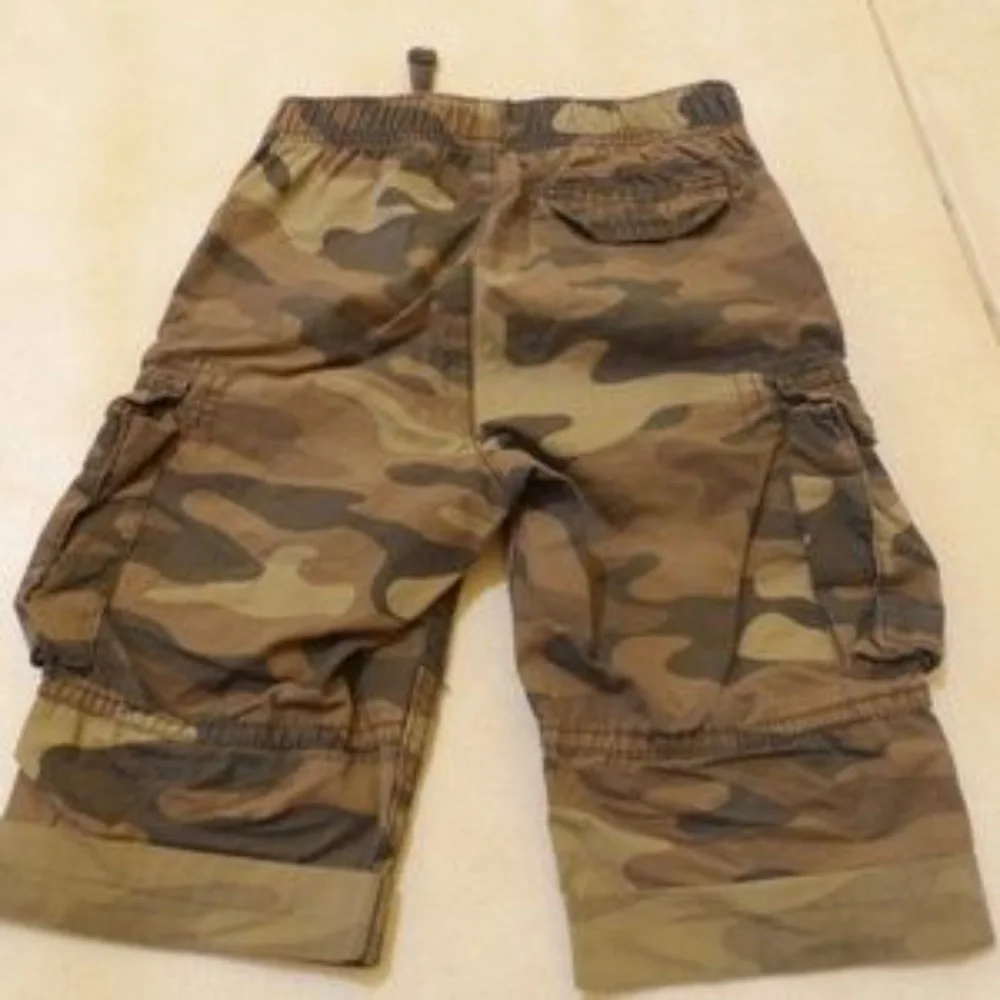CARTERS Camo Long Cargo Shorts Boys 24m 2T Toddler Camoflauge Board